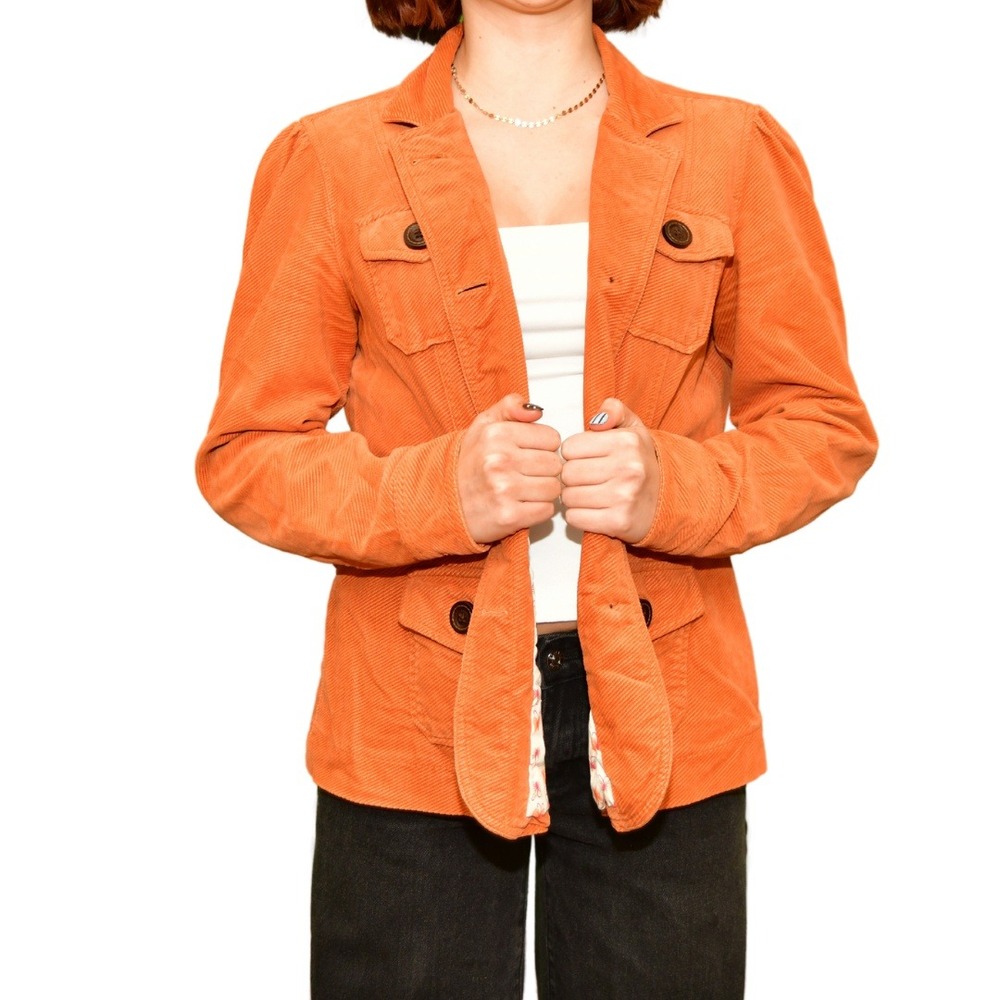 GAP Women's Burnt Orange Corduroy Jacket – Size 8 Maternity